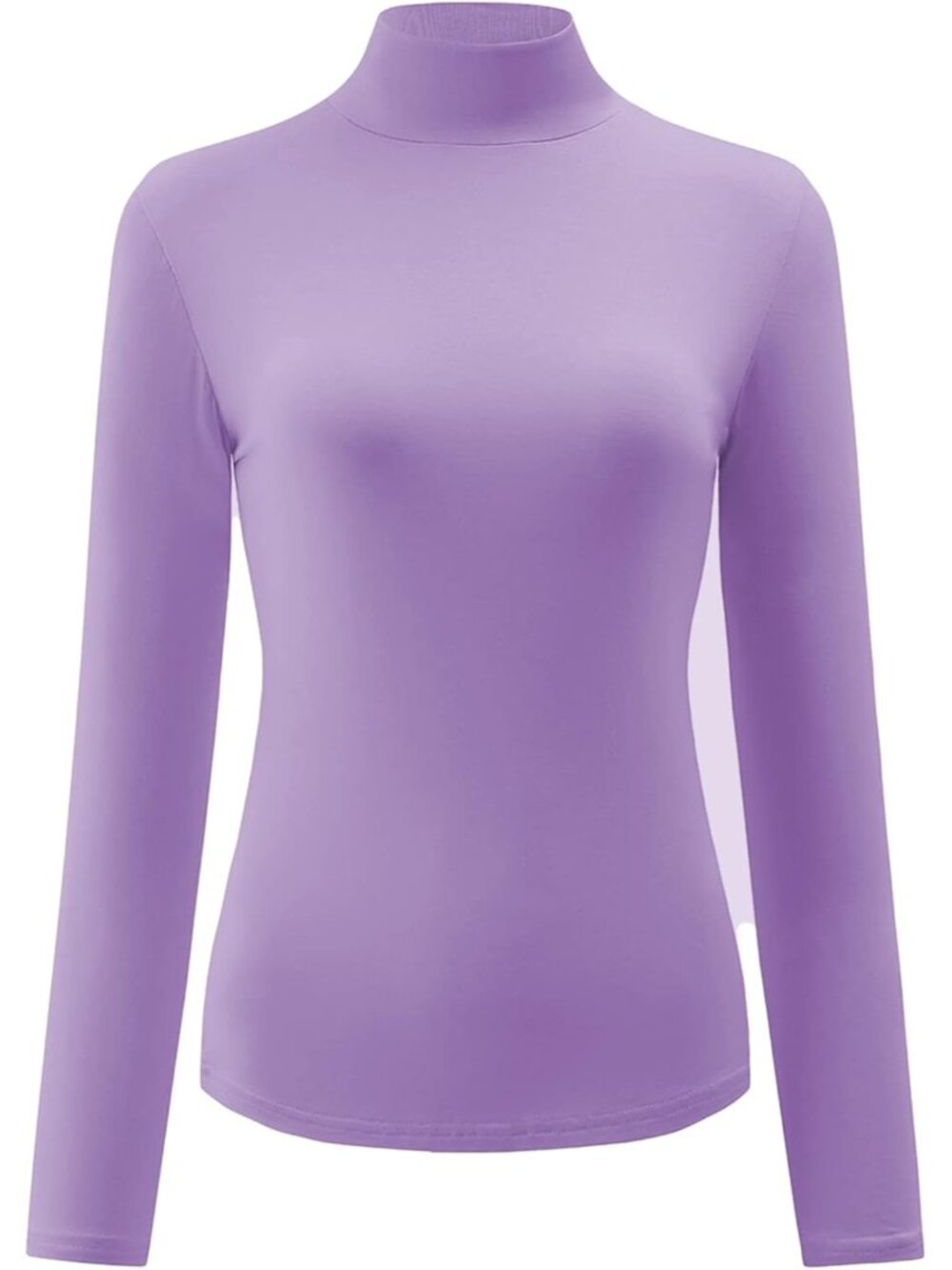 Womens Slim Fitted Mock Turtleneck Tops Long Sleeve Lightweight Base Layer Shirt